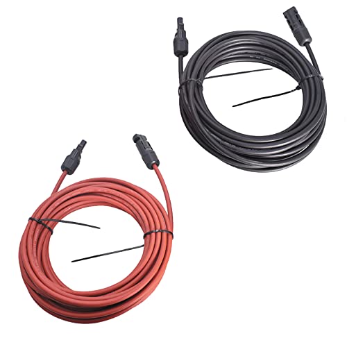 findmall 1 Paar Verlängerungskabel für Solarmodul, 91 m, Schwarz + Rot, 12 AWG Cover