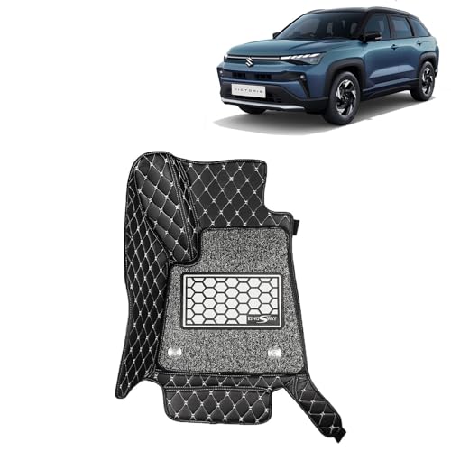Image of KINGSWAY Accessories Premium 7D Car Floor Mats Only Compatible with Maruti Suzuki Victoris Year 2025 Onwards All Model, Set of 3 Pcs, 100% Waterproof & Washable Luxury 7D Car Foot Mats, Black