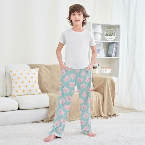 Boys' Pants Cute Pig Pattern Long Bottoms Jogger Pants Elastic Waist Trousers with Pockets S-XL3