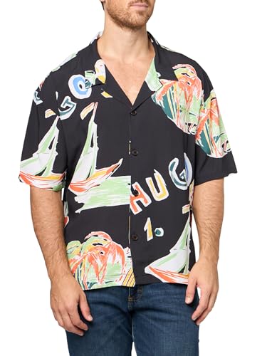 HUGO Men's Relaxed Beach Shirt