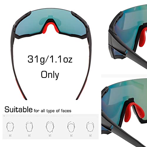 Homesen Óculos de ciclismo com 2 lentes intercambiáveis UV400 Óculos de Sol MTB Road Bike Óculos par