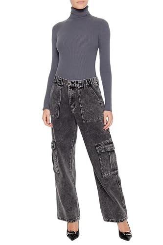 Suéter para mujer tipo bodysuit de cuello alto en tejido de punto