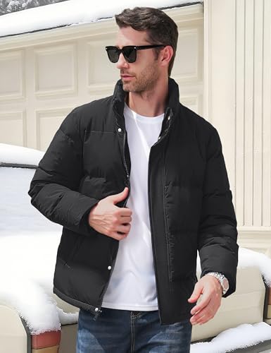 MAGCOMSEN Men's Down Jacket Winter Warm Thicken Puffer Coats Water Resistant Windproof Casual Insulated Jacket4