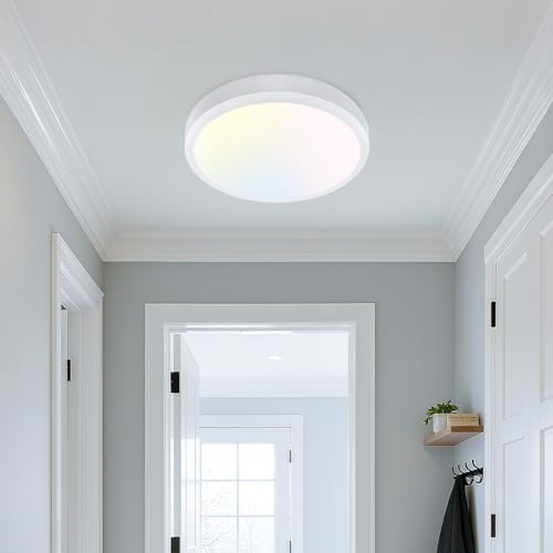 Image of libtit 8W Bathroom Lights, 12CM Small Led Ceiling Light Waterproof, 3000K/4000K/6000K Round Flush Ceiling Lighting for Toilet Bulkhead Hallway Utility Room Kitchen