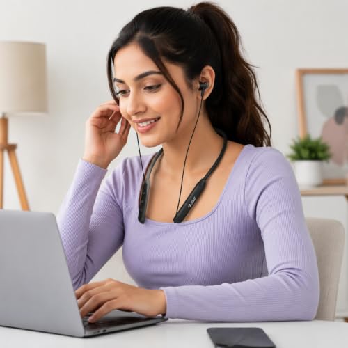 Image of Neckband Bluetooth Headphones with 30 Hours Playtime ML-B214