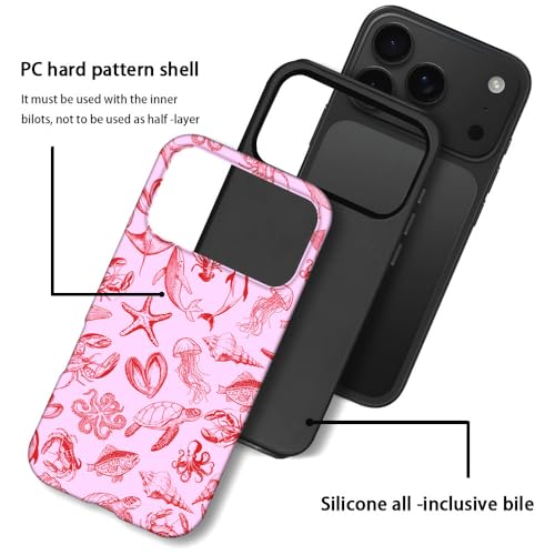 DAIZAG Case Compatible with iPhone 17 Pro,Durable Shock Protection Cover for Girl Women,Octopus Jellyfish Turtle Seashell by DAIZAG - Used condition - Image 3