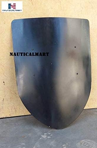 Miniatura 3 de Escudo medieval de cuatro puntos, réplica de armadura de caballero en blanco para recreación histórica, LARP, cosplay y Halloween