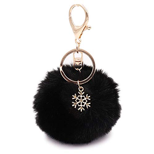 Pom Pom Keychain Artificial Fur Ball Keychain Fluffy Accessories Car Bag Charm (black01) Pom Pom Keychain Artificial Fur Ball Keychain Fluffy Accessories Car Bag Charm (black01)