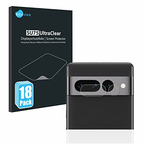 savvies 18-Pack Screen Protection Film compatible with Google Pixel 7 Pro (ONLY Camera) Screen Protector Ultra Clear [Scratch Proof, Anti Fingerprint]