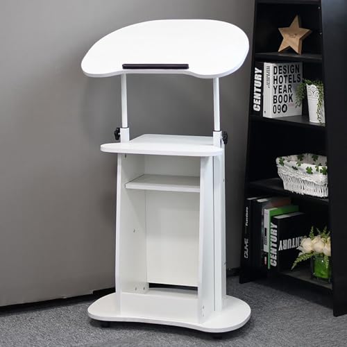 DUANHOZ Adjustable Height Portable Podium Stand for Church, Classroom, Lecture, and Conference Presentations