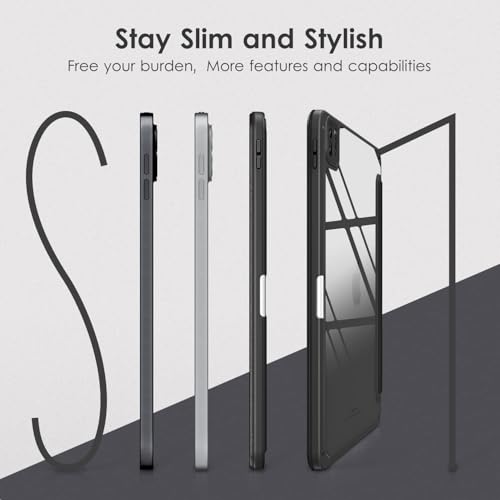 Image of ProElite Cover for Xiaomi Mi Pad 8 /Pad 8 Pro 11.2 inch case Cover, Transparent Flip Case for Mi Pad 8 /Pad 8 Pro 11.2 inch with Pen Holder (Supports Auto Sleep Wake Function), Dark Green