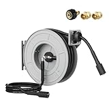 Giraffe Tools Pressure Washer Hose Reel 60ft, 2600 PSI Power Washer Hose Reel, Pressure Washer Retractable Hose Reel, Heavy Duty, Wall/Floor Mounted