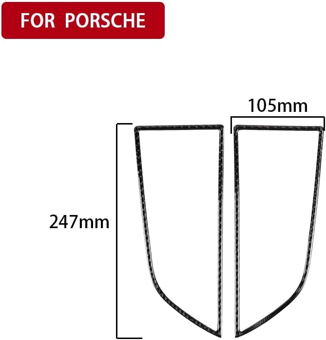 Car Carbon Fiber Accessories Dashboard Air Vent Panel 2pcs Protective Cover Anti-Scratch Sticker Compatible with Porsche Macan 2014 2015 2016 2017 2018 2019 2020 2021