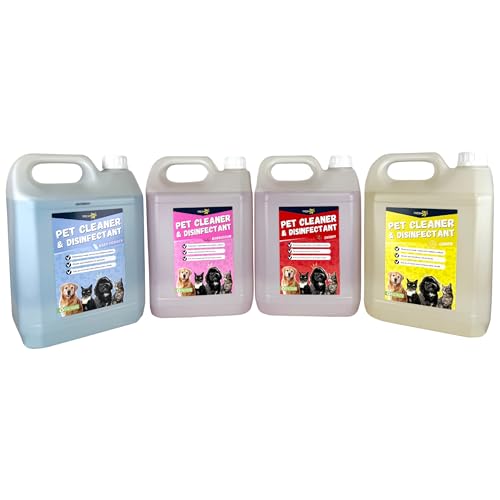 Pet disinfectant 4 X 5L Variety Pack, Disinfectant liquid with Great Smell, Eco Friendly and Pet Safe Disinfectant, Pet Friendly, Ideal for Pets' Environment Cleaning