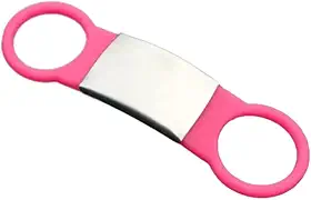Plaquinha De Identificação Personalizada Pet Coleira Inox Cor:Rosa