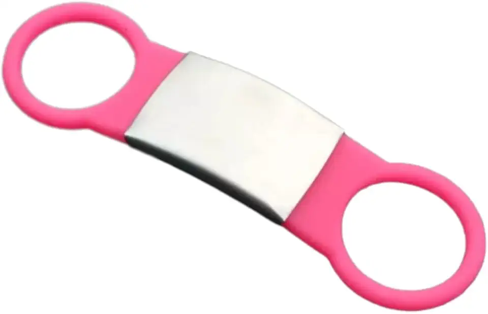 Plaquinha De Identificação Personalizada Pet Coleira Inox Cor:Rosa