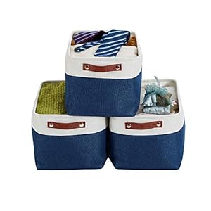 Decomomo Opvouwbare opbergmand, robuuste stoffen mand met handgrepen voor het organiseren van kast, kinderkamer…