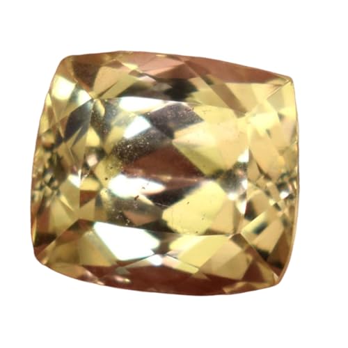 Topaze jaune naturelle à facettes de style coussin, pierre de qualité pour bague d'exception