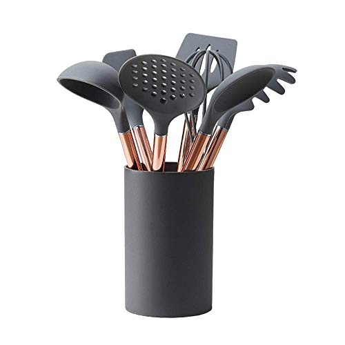 Espátula para hornear 7 en 1 mango de silicona utensilios de cocina utensilios de gel de sílice utensilios de cocina antiadherente sartén pala cuchara espátula cocina duradera