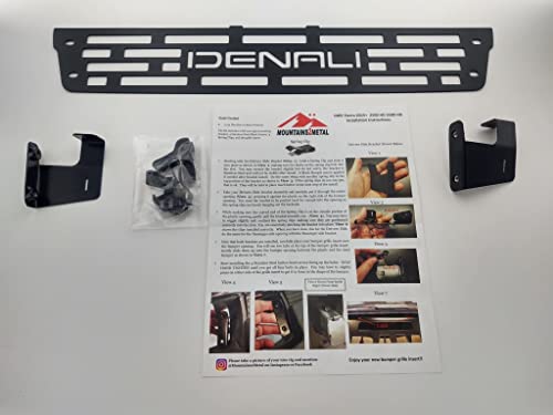 Mountains2Metal Bumper Grille Insert Denali Edition Powder Coated Black Stainless Steel Compatible With 2015-2019 Gmc Sierra 2500 3500 Hd M2M #700-130-1 #TOP13