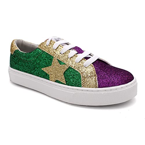 Laforst Mardi Gras Women's Glitter Nonslip Sneaker Shiny Sequin Shoes3