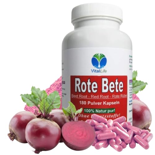 Rote Beete rote Bete 180 Kapseln reines Wurzel-Pulver. Sport Fitness Wellness. 100% NATUR pur. OHNE ZUSATZSTOFFE. 26316