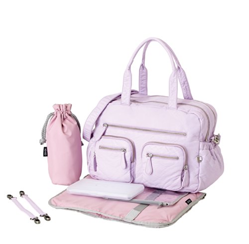 OiOi Faux Carry All Diaper Bag - Lilac Orchid Lizard