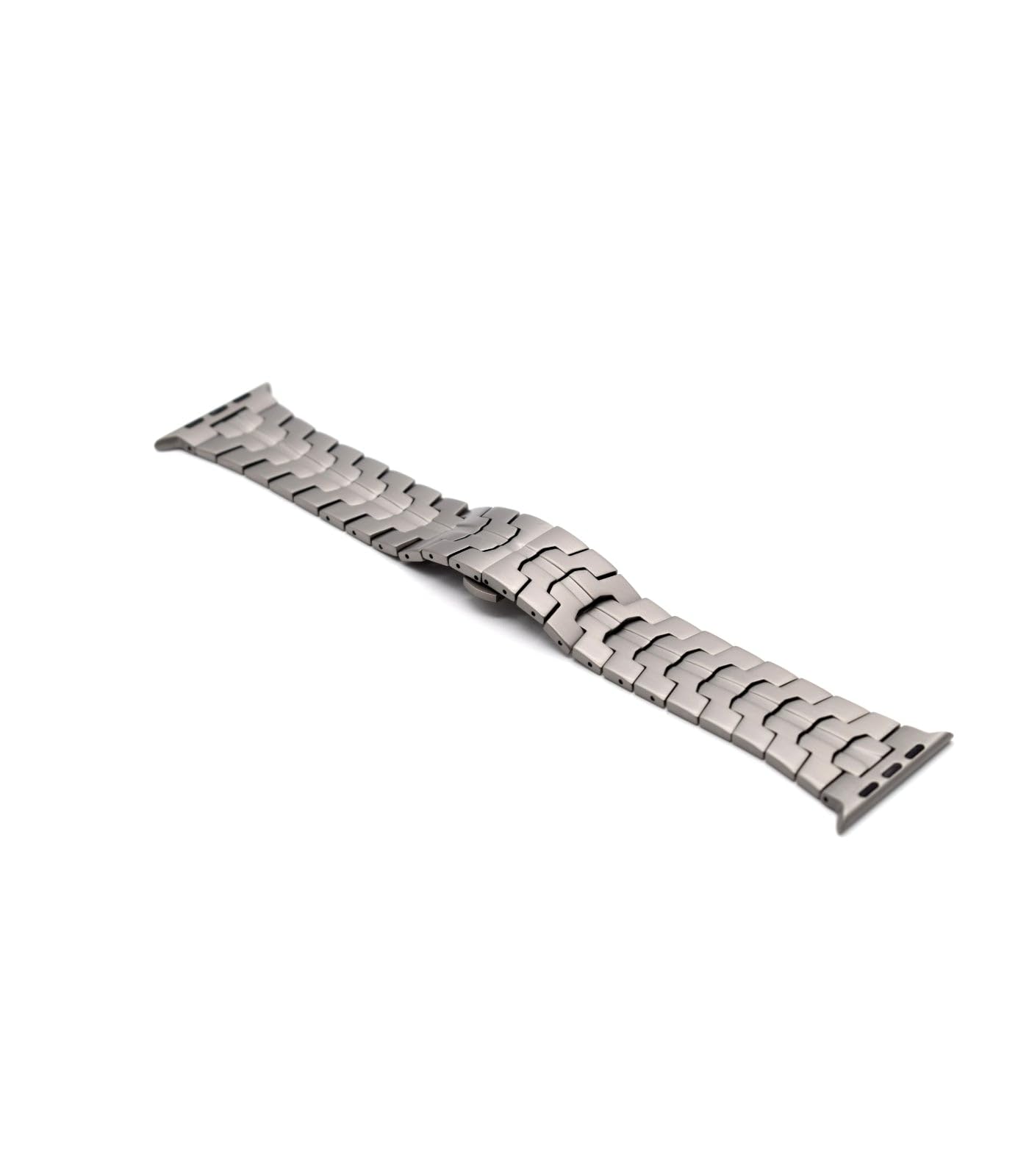 Titanarmband für Apple Watch 42/44/45/46/49 mm – Gebürstetes Premium Gliederarmband mit sicherer Faltschließe – Für Ultra & Series
