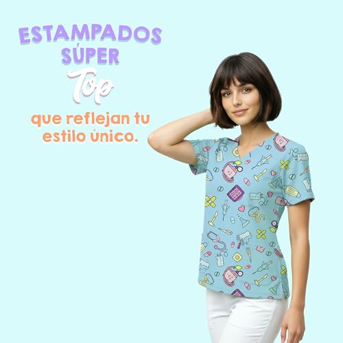 Nurse is Love Casaca Sanitaria Mujer - Casaca Mujer para Trabajo | Camiseta - Uniforme Enfermera | Pijama Enfermera. Diseños con Bolsillos Ideal para Salva Bolsillos | Regalos