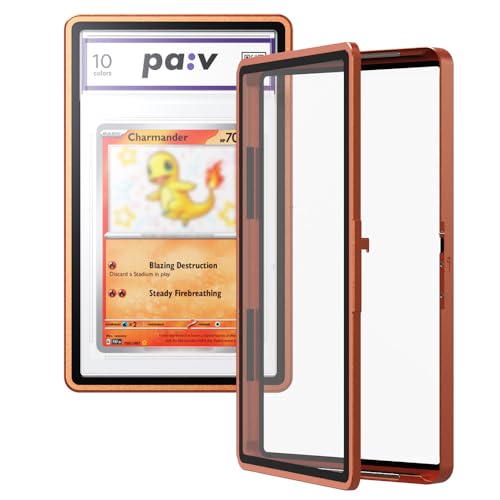 PAV PSA Snap Case –Premium Aluminium PSA Slab Protector with UV-Resistant Tempered Glass Display - Graded Guard Case for Standard 35PT PSA Slabs with Button Lock, Magnetic Stack Design by pa:v - Used condition - US$25.54