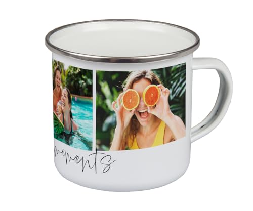 ORWO – 300 ml Emaille-Tasse bedrucken und mit Foto personalisieren | robuste Blechtasse | Emaille-Becher mit Namen | hochwertiger Druck: handmade in Germany (best moments)