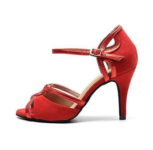 Professional Latin Dance Shoes Satin Salsa Dancer Shoes Ballroom Tango Dancing Shoes for Women with 3.5" Heel by FBA3