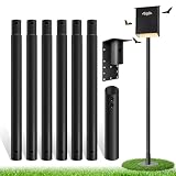 Elfmuyapole 18ft Bat House Pole, 1.9in Diameter Heavy-Duty Galvanized Steel Outdoor Purple Martin Bird House Pole with Ground Socket, Including Bat House Installation Bracket, Black