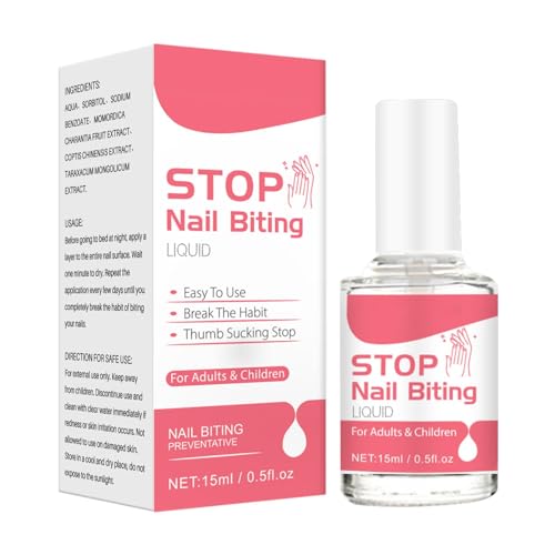 Esmalte para No Morderse Las Uñas | 15 Ml Esmalte de Anti Morder Uñas | Esmalte para Morderse Las Uñas Stop and Grow | Barniz de Uñas para Detener La Succión Del Dedo para Niños Y Adultos