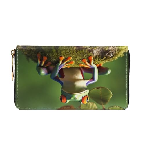 Peace Frog Tree Women Wallets Leather Zip Around Clutch Purses Waterproof Credit Card Holder With Phone Holder Ladies Travel Coin Purse2