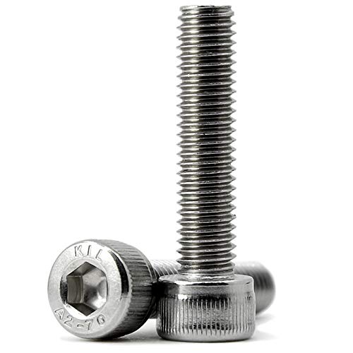 M6-1.0 x 60mm Socket Head Cap Screws Metric, Allen Socket Drive, 304 Stainless Steel (A2-70), Full Thread, Bright Finish, Machine Thread, Quantity 25