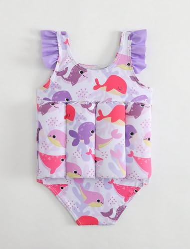 Image of IDOPIP Kids Boys Girls Floatation Swimsuit with Adjustable Buoyancy Baby Float Suit Swim Vest One Piece Swimwear Bathing Suit
