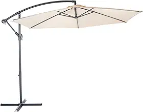 Ombrelone Lateral Suspenso 2,5 metros Sombrero Piscina Jardim Taipu Bege AMZ