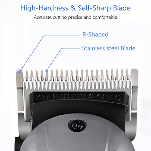 Cordless Hair Clippers for Men SUPRENT, Professional Hair Cutting Kit with 2000mAh Lithium Ion, Stainless steel Blade, Hair Trimmer with Lock-In Length (Silver)