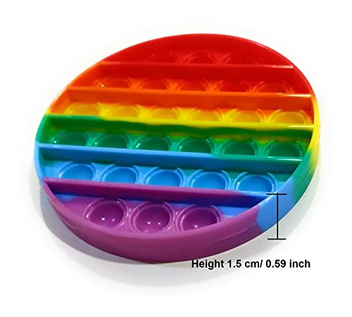 Image of MoldBerry Puppet Pop It Toys Bubble Fidget Sensory Anti Stress Relief Toys for Kids Adults Return Gifts for Girls Boys Rainbow Colors Round & Square (Pack of 2)