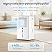 Candy 4500 Sq.Ft Dehumidifier for Basement,80 Pints Dehumidifiers for Home,Continuous/Sleep/Auto Mode,1.35 Gal Water Tank with Drain Hose,Portable & Wifi for Large Room,Bedroom,Bathroom,Garage,Laundry