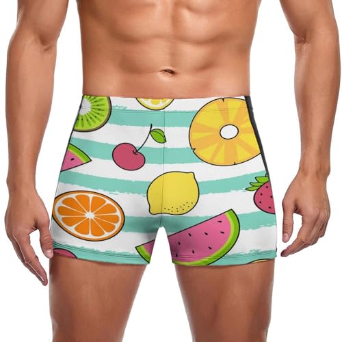 Swim briefs homme maillot de bain imprimé fruits swimming trunks léger