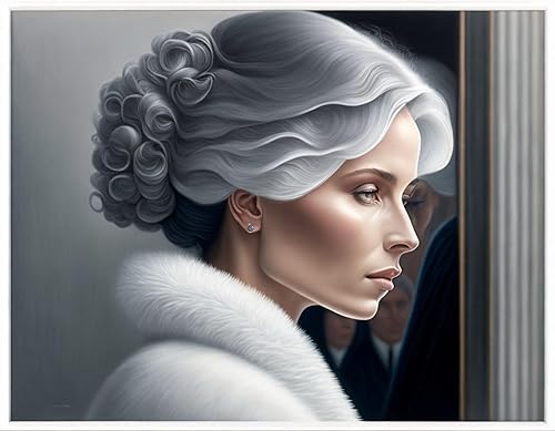 Affiches sur toile portrait dame aux cheveux gris SERENDIPITP 58x90 cm