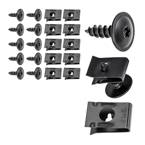 Clip de fixation à vis pour motos agrafe carénage type U et boucle en fer 100pcs