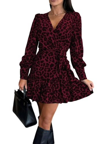 Robe décontractée pour l'automne à motif léopard sauvage et fluide