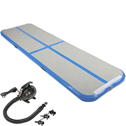 NordFalk gymnastikmatte 300cm aufblasbar inkl. elektrischer Pumpe 600W - Gymnastikmatte / Tumblingmatte - AirTrack Fitnessmatte XXL - grün & grau Cover