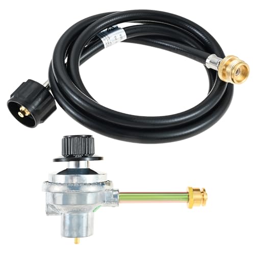 29102349 2012 29103224A Grill Regulator Control Valve with 6FT Propane Hose, Compatible with Charbroil Grill2Go X200 Portable TRU - Infrared Liquid Propane Gas Grill 2012 29103224A