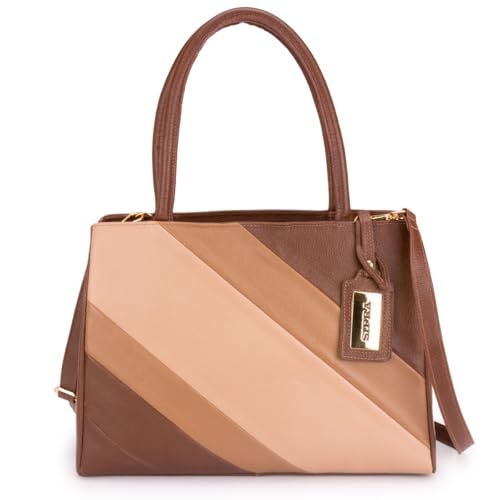 Bolsa de Ombro Estruturada Couro Celina Marrom Sifra (MARROM/CARAMELO/TERRACOTA)