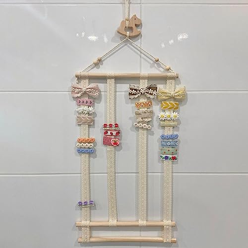 Organizador de laço de cabelo para meninas,Cabide de bandana montado na parede | Cabide para acessór