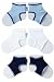 Sock Ons Clever Little Things That Keep Baby Socks On! 3 Pack - Navy, White, Baby Blue, 6 - 12 Months
